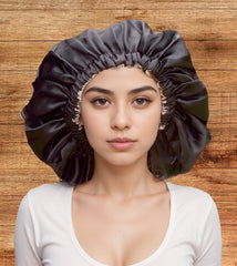 Short Hair Satin Sleep Bonnet Reversible
