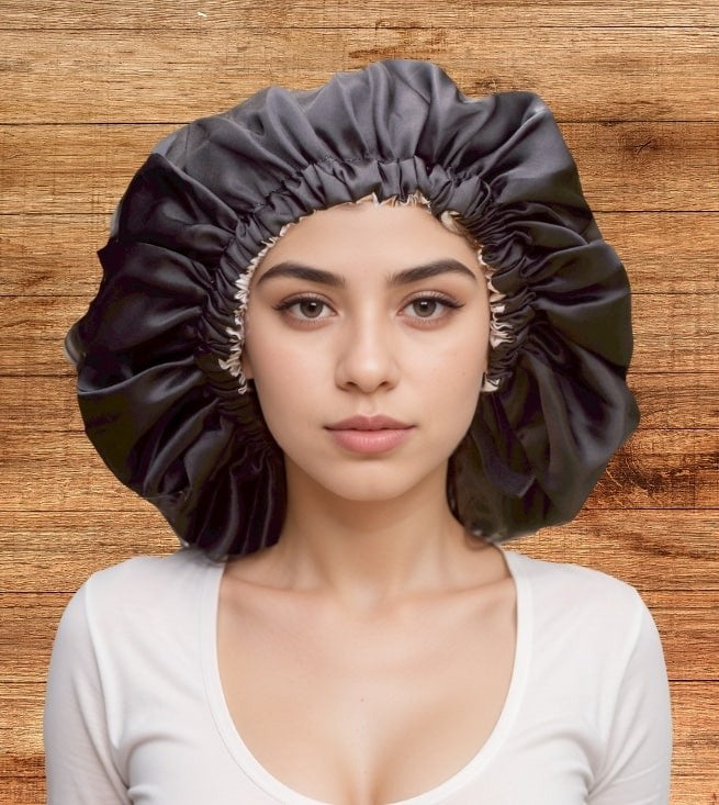 Short Hair Satin Sleep Bonnet Reversible