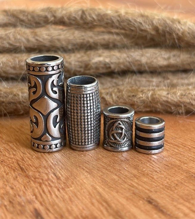 4 x Mixed Stainless Steel Dreadlock Beads
