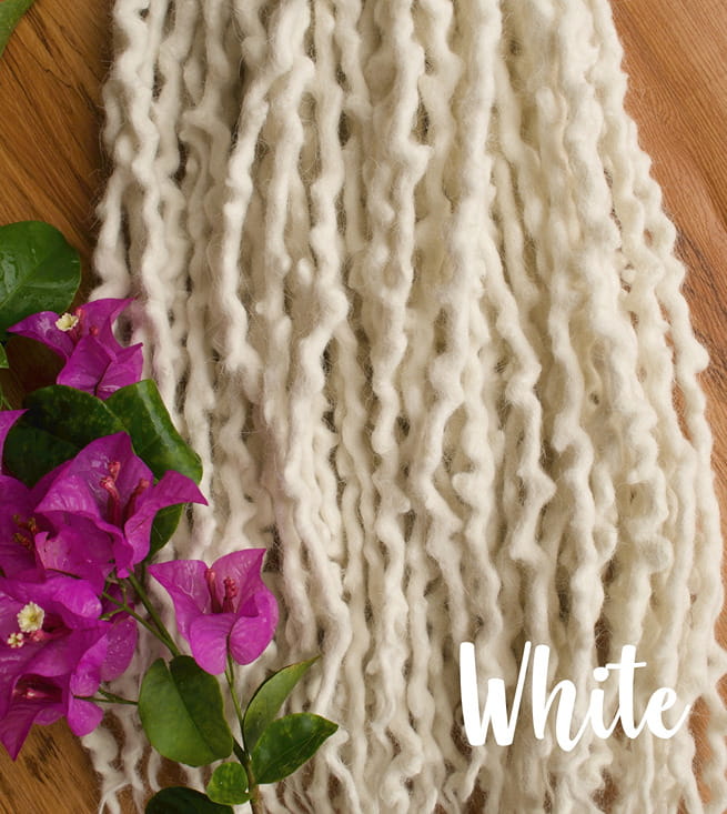 10 x Alpaca Wool Dreadlocks (20 dreadlocks when folded)